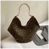 Bolsa Tote de Grande Capacidade com Estampa de Leopardo para Mulheres 2025 Outono Nova Luxo Acessível Casual Ombro Axila