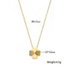 Collar de flores de cuatro hojas 2024 nuevo verano para mujer, cadena de clavícula de oro de 18 quilates, red roja, accesorios de acero de titanio de alta calidad, colgante