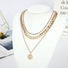 Collar multicapa con letras de diamantes de moda de joyería transfronteriza, colgante sencillo de hip-hop para mujer con 26 letras en inglés