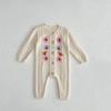 Romper de punto largo hecho a mano con bordado para bebés niñas de 0 a 3 años Primavera 2026 Estilo Fresco Traje para gatear