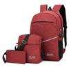 Nueva mochila minimalista carga USB bolsa de ordenador de ocio mochila de negocios de tres piezas mochila para estudiante universitario bandolera