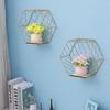 Decorações de Quarto Nórdico Grade de Ferro Hexagonal Cozinha Sala de Estar Estilo Ins Prateleira de Parede Decoração Suspensa