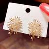 Brincos de fogo de artifício com micro cravação de zircônia em cobre, super brilhantes, de luxo leve, design moderno, brincos de temperamento da moda, nova moda