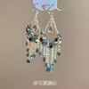 Pendientes Étnicos de Borla con Cuentas de Gota de Agua "Diosa Excéntrica", Moda Retro, Exquisitos Pendientes Pequeños Elegantes que Realzan el Rostro