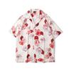 Cuello de solapa 4044 Nueva camisa floral para hombre Estilo coreano Holgada Moda Estampada Estilo playero Casual Camisa de manga corta Exportación