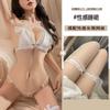 Lencería Sexy Talla Grande Melocotón Nair Perla Conjunto de Sujetador y Tanga de Tres Puntos Pura Pasión Lindo Moño
