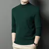 Suéter de Lana Puyuan 2025 Nuevo para Hombre Invierno Cuello Alto Casual Color Sólido Tejido Grueso Suéter Básico