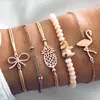 Joyería de Mano Transfronteriza Europea y Americana de Gran Venta, Lazo de Elefante, Pulsera Multicapa de Flamenco, Pulsera Apilable para Mujer, Accesorios de Moda
