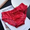 [Rojo Ankora] Ropa Interior Roja de Alta Gama para Mujer para el Año de Nacimiento, Malla de Encaje Roja Brillante de Seda de Hielo Ropa Interior para Mujer