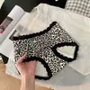 Bragas de mujer con estampado de leopardo ligeramente cepillado, que embellecen la piel, de alta elasticidad, con encaje de letras, bragas tipo triángulo de cintura media con refuerzo antibacteriano de modal 10A