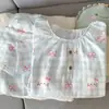 Yunduo Algodón Pijama Nuevo para Mujer Primavera y Otoño Manga Larga Dulce Dibujos Animados Cuello Redondo Jersey Estilo Delgado Se Puede Usar Fuera de Casa Conjunto de Ropa