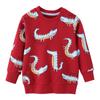 Suéter de algodão felpudo tricotado para meninos e meninas, manga longa, suéter de desenho animado, novo outono, estilo europeu e americano, marca de roupas infantis