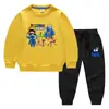 Ropa infantil transfronteriza nueva Otoño e Invierno 2023 suéter para niños pantalones traje de dos piezas de algodón para bebé manga larga de dibujos animados