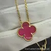 V Gold Nuevo Producto Polvo de Burbujas Esmalte Trébol de Cuatro Hojas Pulsera de Cinco Pétalos para Mujer Pulsera de Cristal Rosa Versión Alta Artesanía de Tallado de Precisión CNC