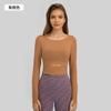 Ropa de yoga europea y americana, nueva, de manga larga con almohadilla para el pecho, elástica, ajustada, para correr y hacer ejercicio, S2032