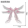 Adesivos de Tecido Bordados Fênix Estilo Chinês Dinastia Han Leque Dragão e Fênix Patch DIY Adesivos Decorativos Adorno de Casamento Grampo de Cabelo Adesivos de Tecido