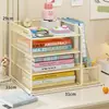 Solução de Armazenamento para Material de Escritório e Papelaria: Organizador de Caixa de Arquivo para Escritório, Prateleira de Armazenamento de Mesa Multicamadas Espessa e Estável