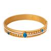 Joyería Geométrica Simple Personalizada Casual Elegante con Incrustaciones de Diseño Turquesa Acero Titanio Multicapa Calado Chapado en Oro Pulsera