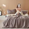 Es realmente verano ~ Conjunto de cuatro piezas de Tencel Lanjing Clase A Lyocell ropa de dormir sin costuras funda de edredón de seda helada juego de tres piezas