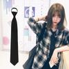 Estilo universitario de corbata negra estudiantes masculinos y femeninos 8CM cremallera perezosa sin perforaciones corbata de camisa decoración femenina ins Japonés JK