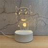 Luz noturna 3D criativa pequena luminária de mesa atividade pequeno presente empresa presente de Natal acrílico placa suporte de lâmpada atacado