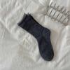 Calcetines de Felpa para Niña Coreana, Calcetines Versátiles a Rayas para Primavera y Otoño, Calcetines Largos Rizados Dulces sin Costuras para Mujer