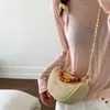 Bolso de Paja de Mano Popular de Diseño Nicho Casual Estilo Vacacional 2025 para Mujer Diseño Versátil de Color Contrastante Bolso Cruzado