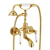 Grifo dorado retro francés clásico grifo de ducha para bañera de concubina imperial grifo de ducha de cobre macizo montado en la pared grifo de agua caliente y fría