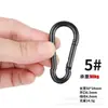 No. 4-5-6-8 Hierro Negro Puro Electroforético Mosquetón de Escalada para Exteriores Gancho de Equipo Deportivo Anillo de Conexión Hebilla de Resorte Venta al por Mayor