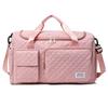 Bolsa de Viagem Portátil com Haste Retrátil, Separação Seca e Úmida, Bolsa de Armazenamento de Bagagem Multifuncional, Bolsa de Maternidade Portátil, Bolsa de Fitness