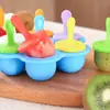 Molde de Silicona de 7 Cavidades Colorido para Paletas Molde para Paletas de Helado Caja de Alimentos Complementarios para Helado Molde de Hielo Molde de Hielo