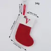 Port Love Meia de Natal Clássica com Letra Vermelha Meia de Natal Tricotada em Lã Decoração de Pingente Festivo de Natal
