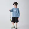Nova Coleção de Roupas Infantis Haima Primavera/Verão 2026: Camiseta de Algodão Antibacteriano de Manga Longa para Meninos, Blusa Fina de Outono para Crianças Maiores