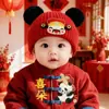 Gorro de Protección para Orejas de Bebé para Niños y Niñas, Gorro de Lana Tejido Cálido de Invierno Rojo, Gorro Festivo de Año Nuevo para Bebé para Felicitaciones de Año Nuevo