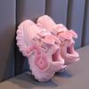 Sapatos de Menina Outono 2024 Novo Tênis Infantil de Solado Macio para Crianças de Meia-idade e Grandes Meninas Moda Sapatos Torre Primavera e Outono