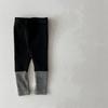 2026 Roupas Infantis Coreanas Estilo Outono Leggings Patchwork Elástico para Meninas Calças de Outono para Bebês de 1 a 5 Anos