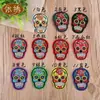 Atacado Transfronteiriço de Apliques de Tecido Bordados, Decorações para Roupas, Caveira Rosa Punk Cabeça de Fantasma Apliques Bordados Punk para Computador