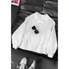 Camisa Polo Falsa de Dos Piezas Estilo High Street Americano con Remaches para Verano y Otoño, Sudadera de Manga Larga para Hombre con Cuello Campana, Top de Otoño para Hombre