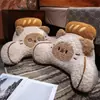 Gato Siames de Dibujos Animados con Orejas Chuecas, Respaldo Grande para Mesita de Noche, Cojín de Tatami, Almohada con Forma de Gato, Cojín Lumbar para Silla de Oficina