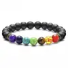 Pulsera Popular Transfronteriza de Aleación y Piedra Natural Piedra Volcánica Turquesa Ojo de Tigre Pulsera Trenzada Pulsera Ajustable de Cuentas