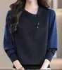Nova Camisa de Manga Longa Outono 2026 Feminina Solta Casual Estilosa Redutora de Idade Emagrecedora Versátil Elegante Top