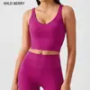 Roupa íntima esportiva com costas em U Feminina Alta Sustentação Fitness Corrida À Prova de Choque Sutiã de Yoga Almofada Fixa no Peito Regata AG001