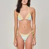 2026 Amazon Verão Transfronteiriço Novo Estilo Fresco e Sexy Design de Renda Conjunto Biquíni Feminino com Tiras e Costas Abertas
