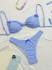 Bikini de Dos Piezas con Estampado de Cuadros Divididos y Diseño de Tirantes, Estilo Ins Europeo y Americano, Venta Caliente Transfronteriza de Amazon
