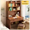 Combinação de escrivaninha e estante, escrivaninha estudantil para uso doméstico, escrivaninha para quartos de meninas, mesa de computador estreita para escritórios em quartos, projetada para ser colocada contra a parede