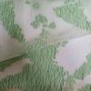 Organza translúcida de luz verde Hilo cortado Textura de relieve estéreo Tejido jacquard Tela para diseñador de ropa
