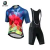 Xintown Camisa de Ciclismo de Manga Curta Verão Lobo Noturno Roupas de Ciclismo Novas Calças Conjunto de Camisa de Ciclismo com Bretelles Verão