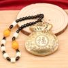 Popular Bolsa de Dinero Dorada Bolsa de la Suerte Giratoria Mango Sólido Pieza para Atraer Riqueza y Tesoro Mango Giratorio Creativo Dropshipping