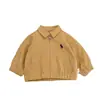 Chamarra Reversible Bordada de Caballo Estilo Coreano Ropa de Otoño Fresca para Niños Chaqueta de Trabajo con Cremallera Top Ropa para Bebé al Aire Libre
