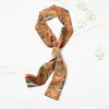 Lenço Feminino chique Coreano Versátil Longo Artístico Retrô Pequeno Lenço Feminino Primavera Outono e Inverno Gravata Estreita Lenço Decorativo
